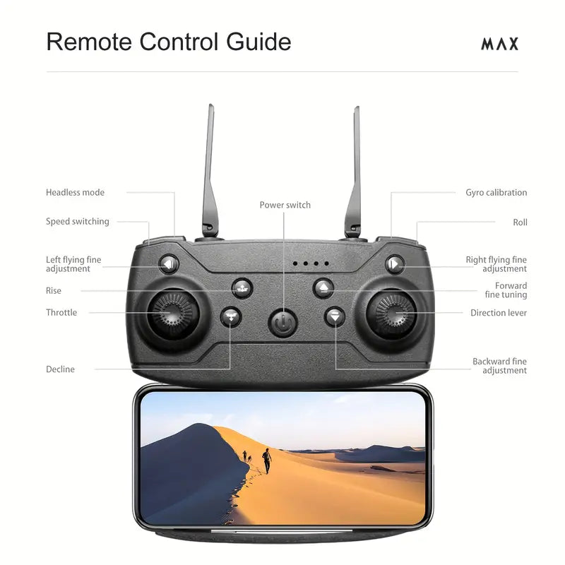 NNETM E88 Quadcopter UAV Drone with Dual HD Cameras - Black (HD Dual Camera)-3