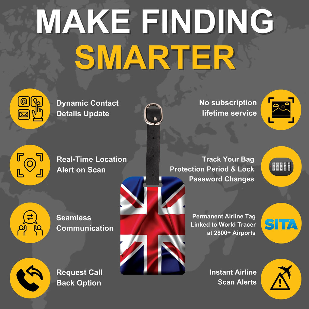 Smart Bag Security Tag - Great Britain Flag [Pack 2]-3