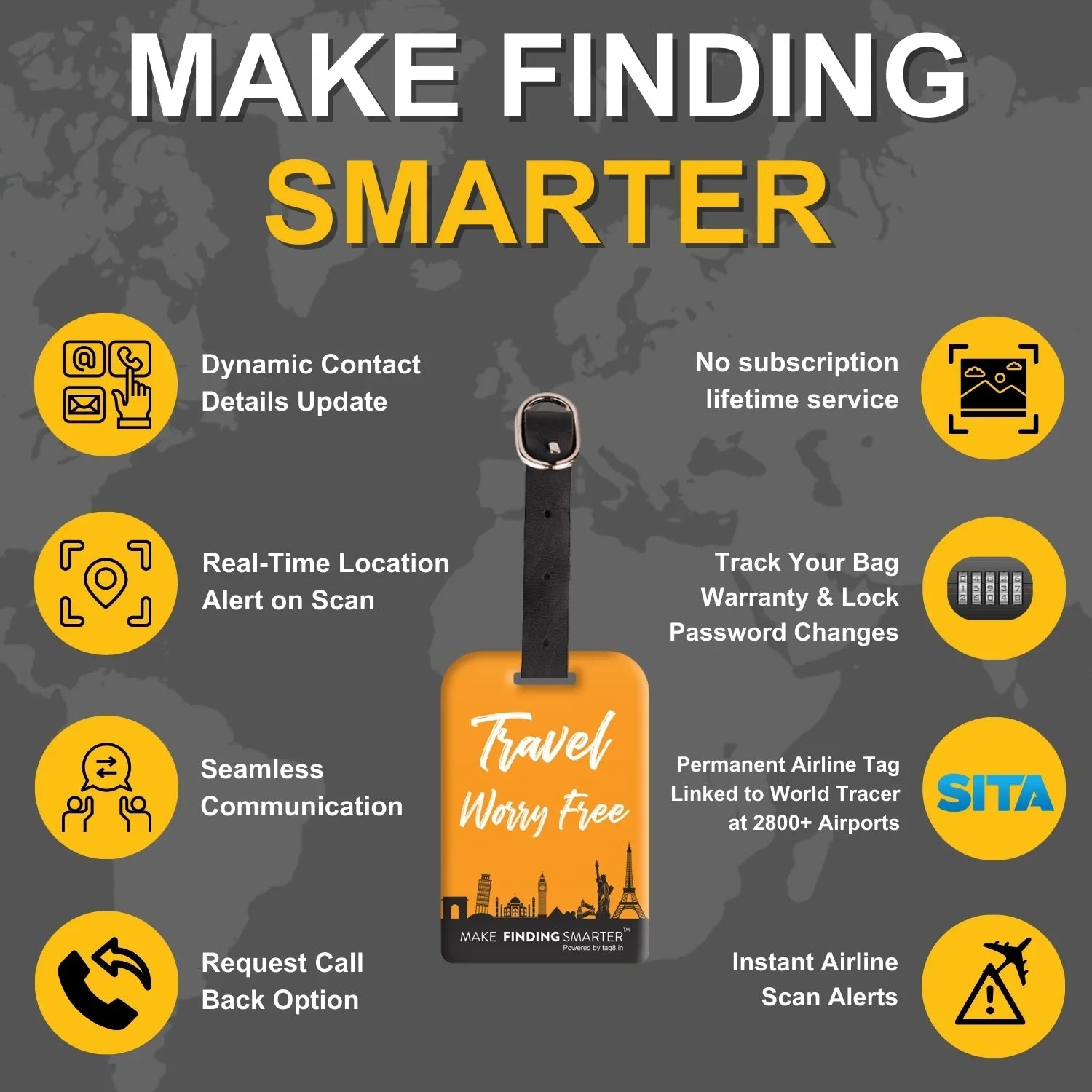 Smart Bag Tag - Travel Themes [Pack 2]-3